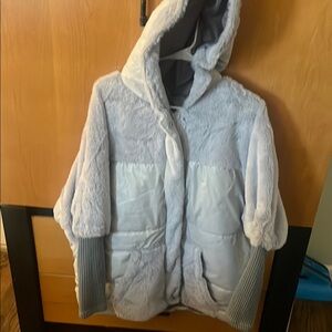 Gray Hooded Quilted Winter Coat